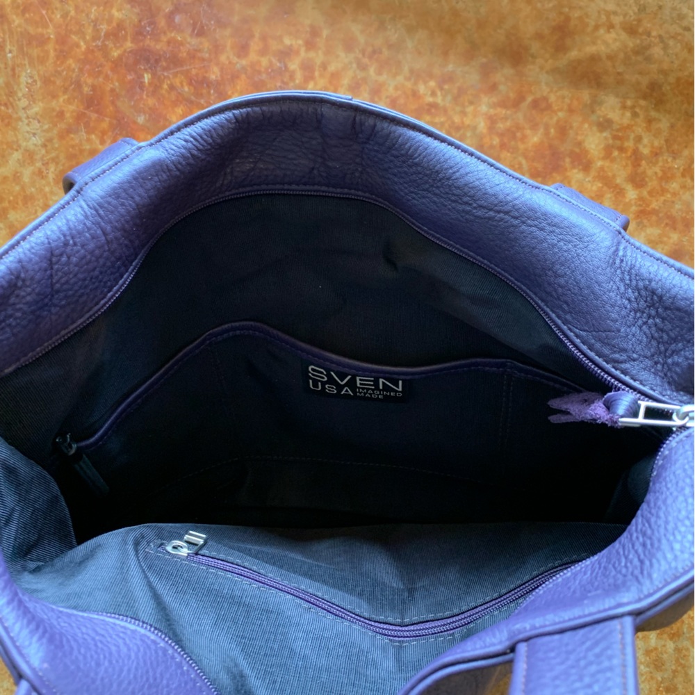 Sven Plum Leather Tote Bag